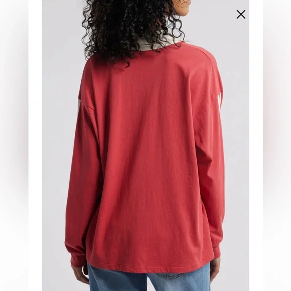 Daydreamer Amore Stripe Cotton Graphic Rugby Long Sleeve Pullover Size XL NWT - Picture 2 of 8